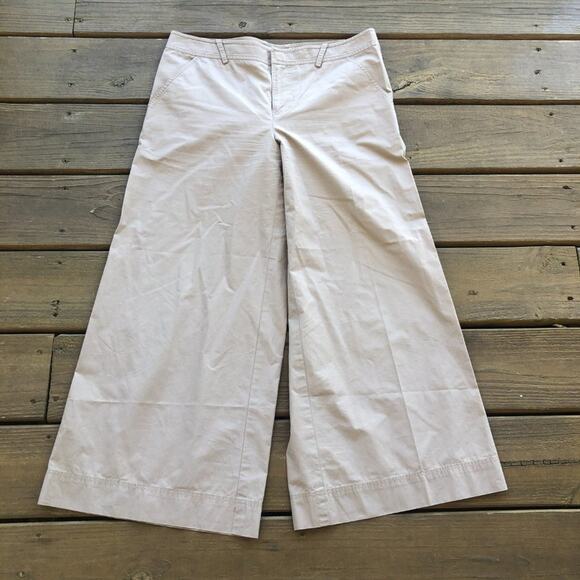 Armani Exchange Khaki Gaucho Crop Pants - Picture 2 of 3